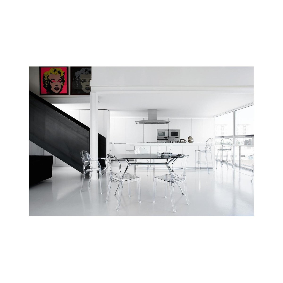Chaise design empilable, IGLOO blanc, SCAB DESIGN