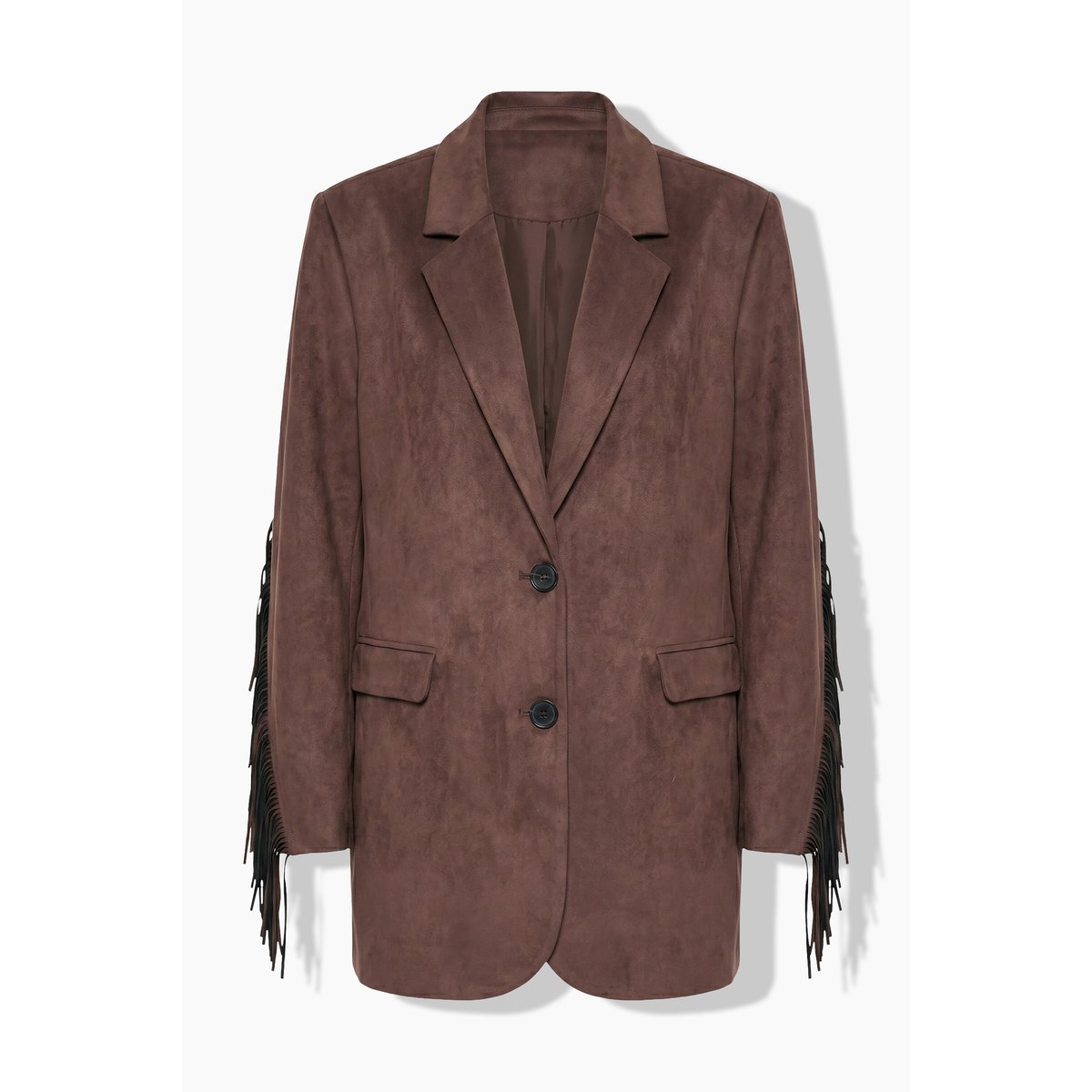 Blazer oversized en similicuir suédé marron, STUDIO UNTOLD