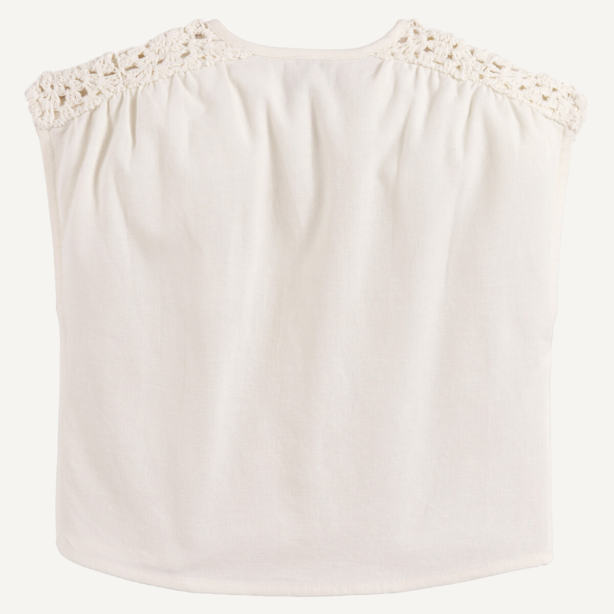 Cotton Macramé Shoulder Detail Sleeveless Blouse ecru , LA REDOUTE COLLECTIONS