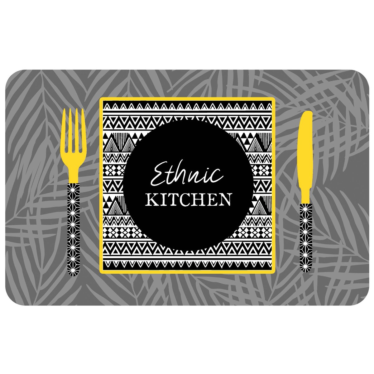 Set de table opaque Ethnic Kitchen gris, EDEN