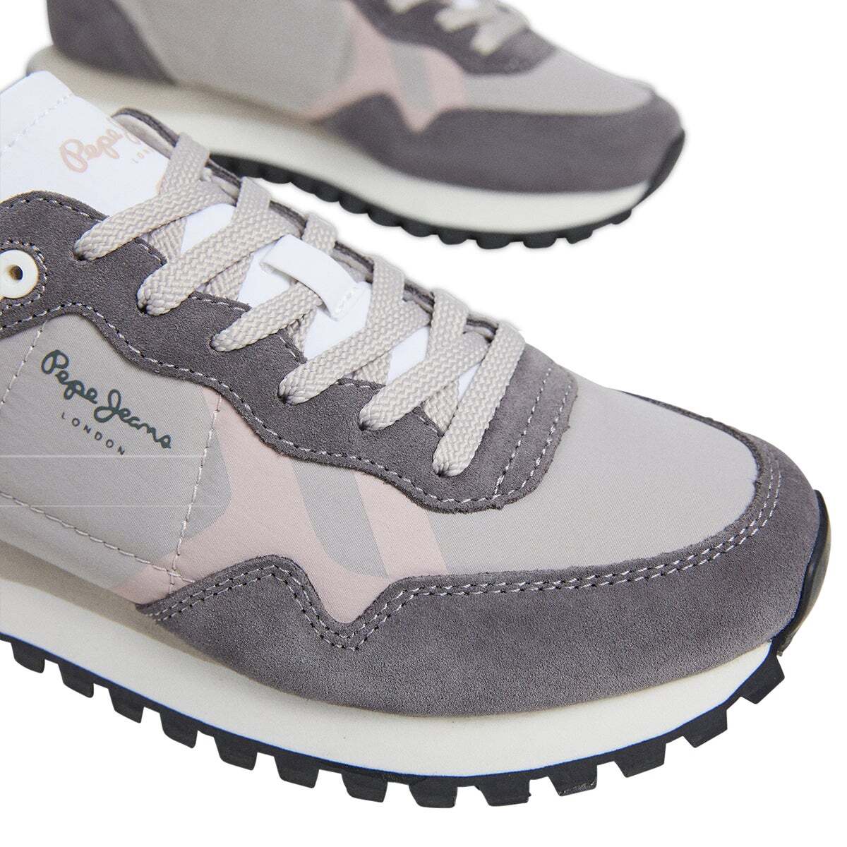 Baskets Avec Détails En Daim gris fumé, PEPE JEANS