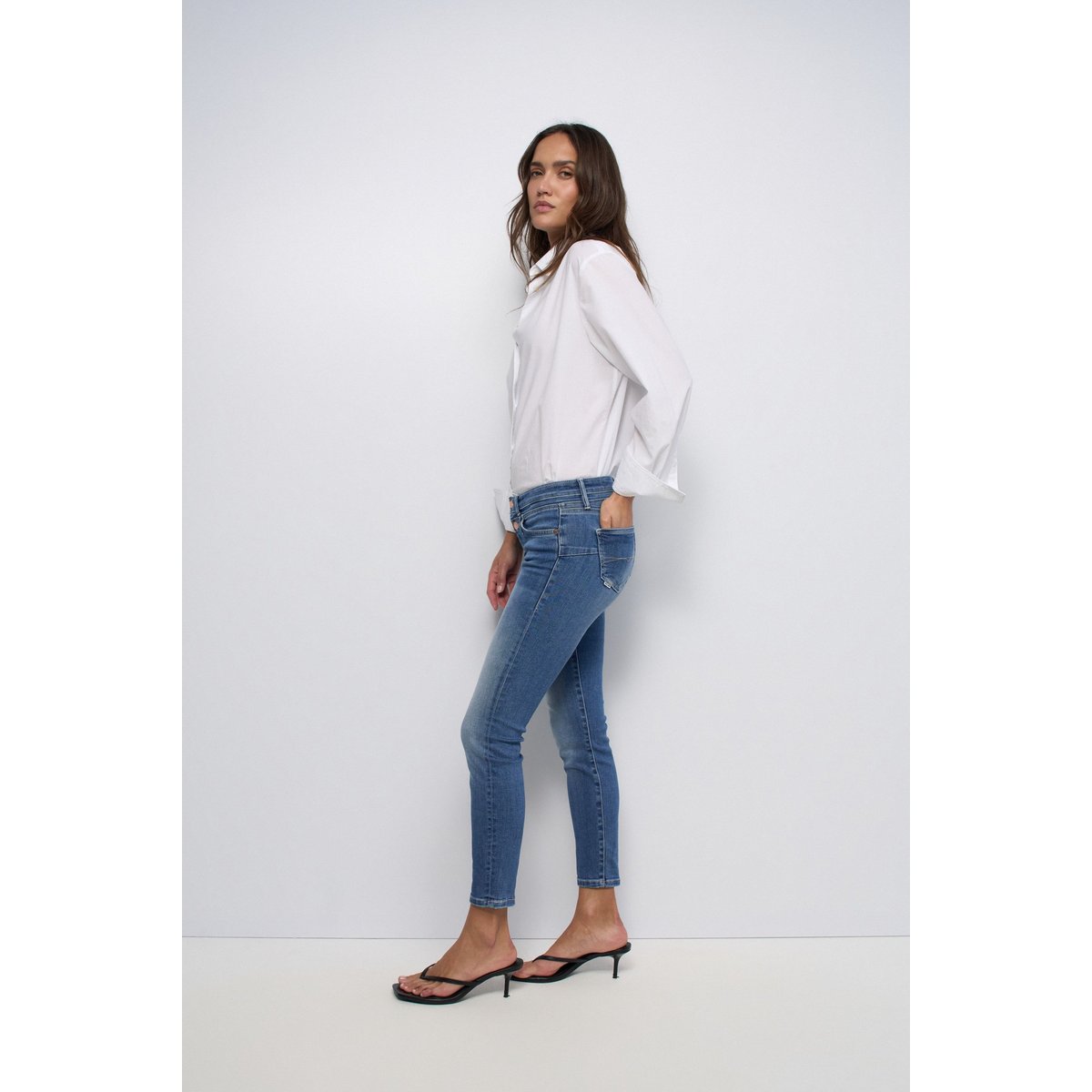 JEAN WONDER PUSH UP CROPPED SKINNY bleu, SALSA JEANS
