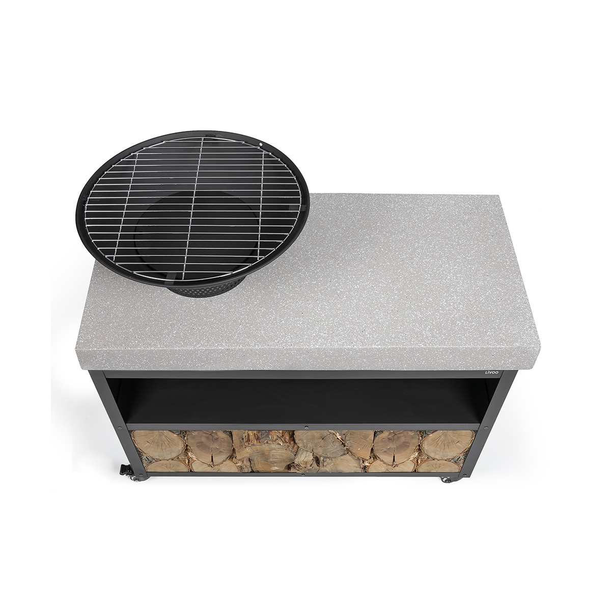 Brasero barbecue sur desserte couleur unique, LIVOO