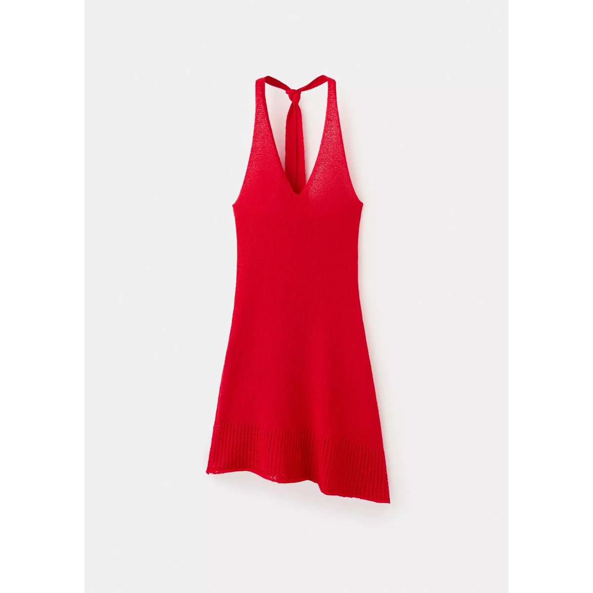 Robe halter en maille rouge, MANGO