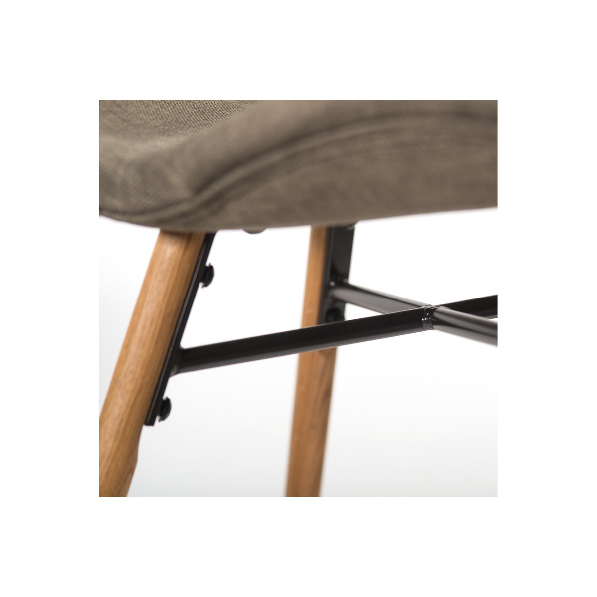 Table ronde extensible pieds tournés D105 + 4 chaises tissu - VICTORIA gris clair, HELLIN, DEPUIS 1862