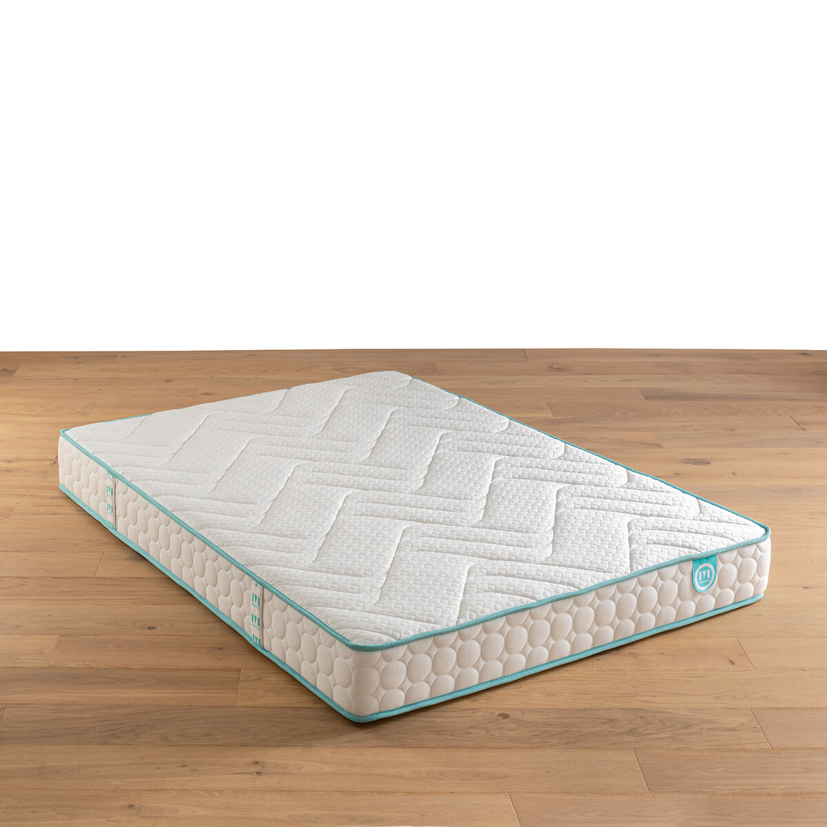 Schuimmatras, groot comfort+Visco Le Tout Tonique wit/blauw, MERINOS