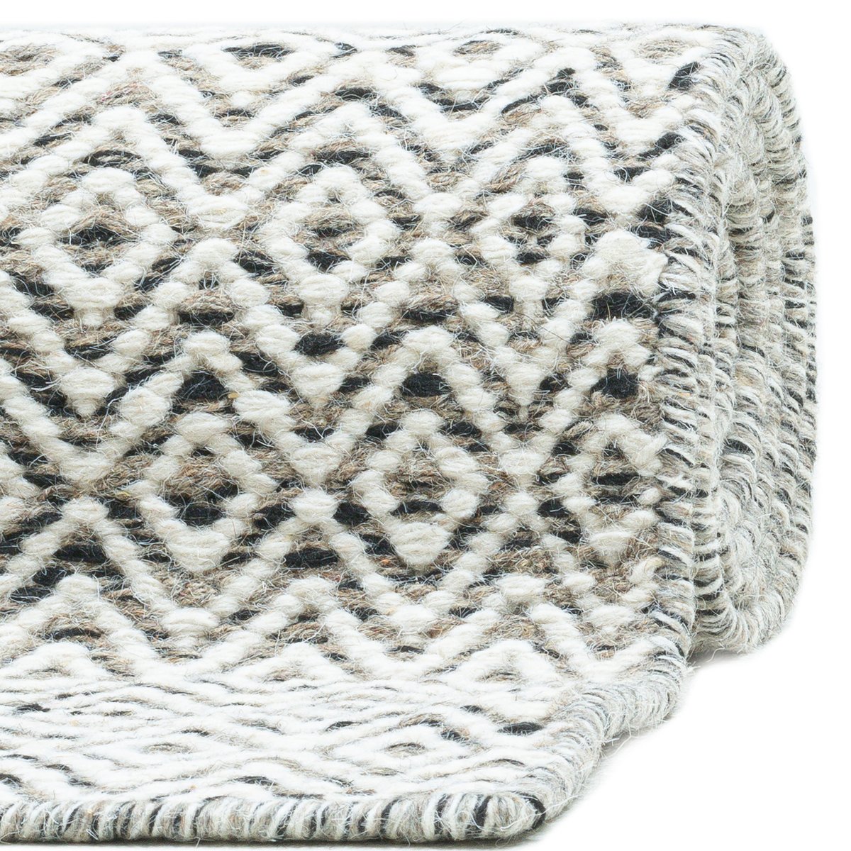 Tapis tissé main style scandinave - TRONDHEIM naturel gris, THEKO