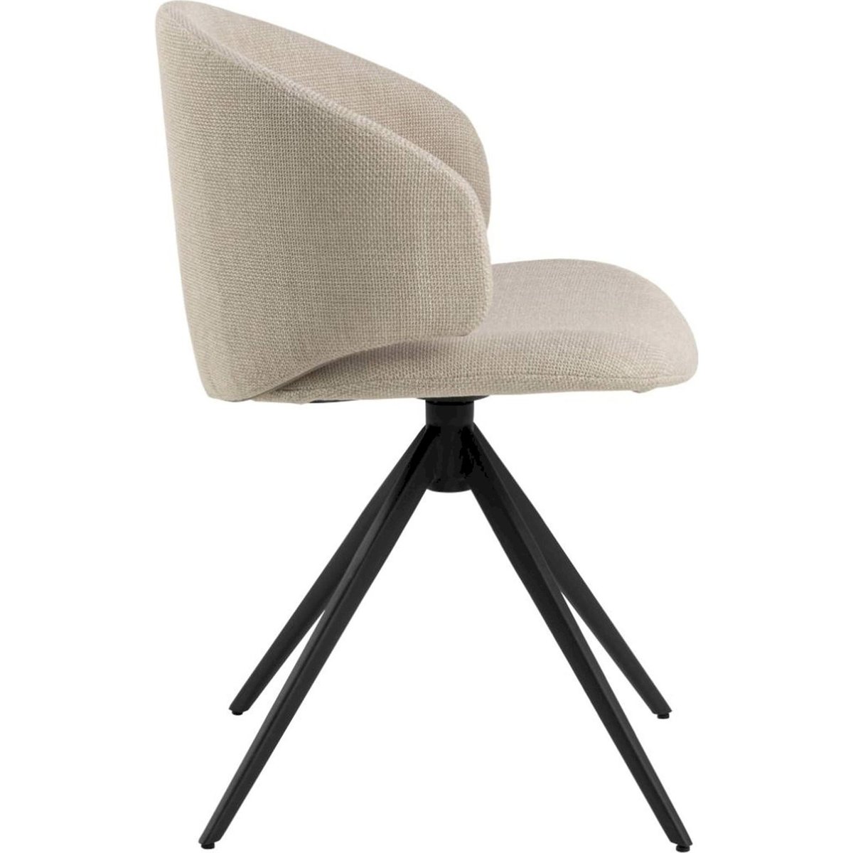 Chaise pivotante AGATELO tapissée, Métal beige chiné et noir, RECOLLECTION