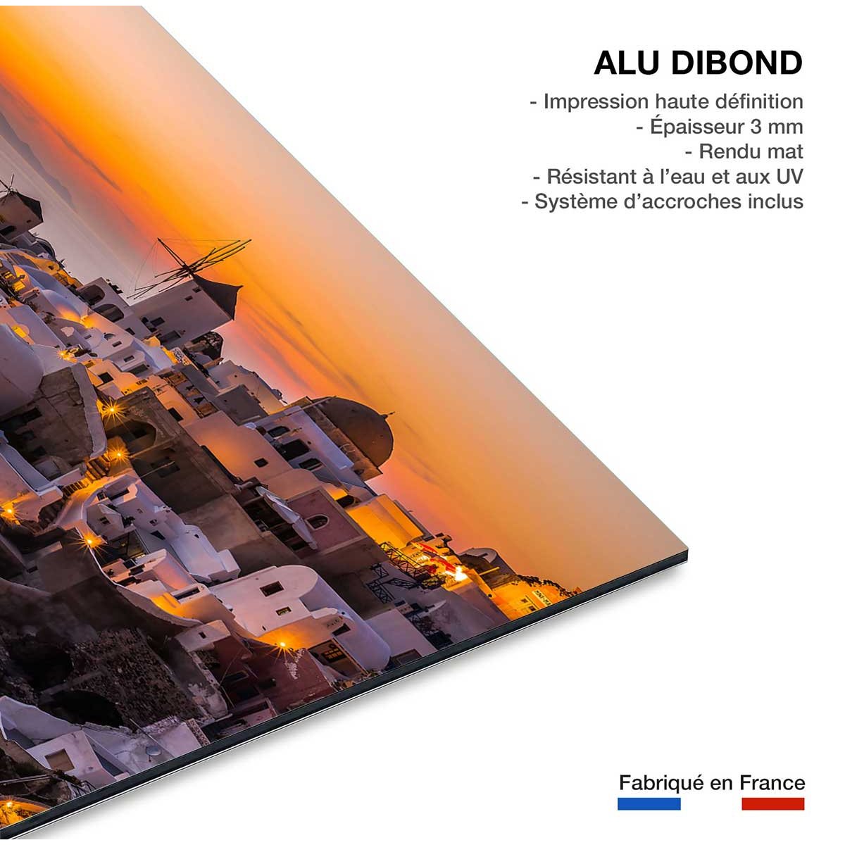 Tableau santorini by night tableau alu dibond, HEXOA