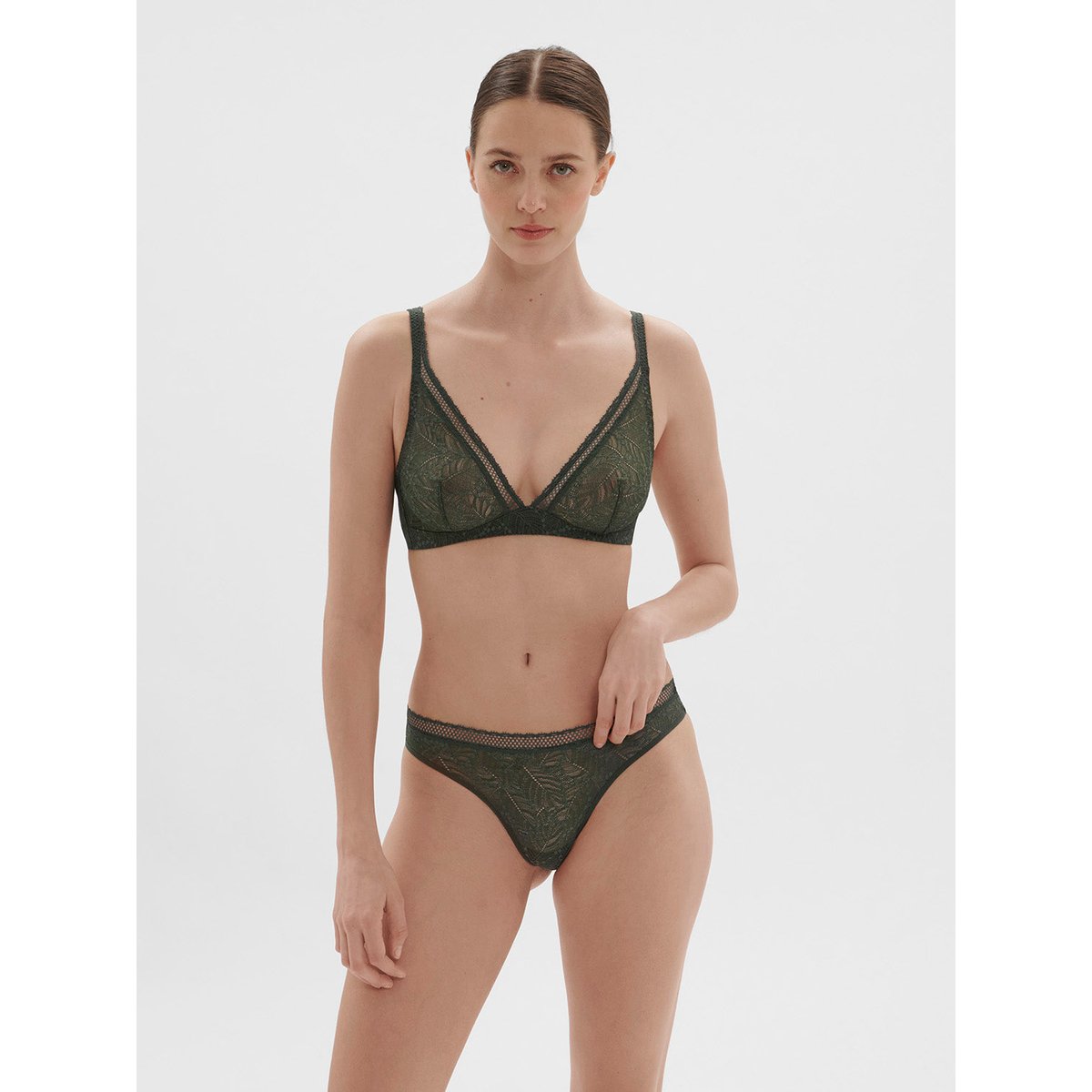 Soutien-gorge sans armatures structuré, COMÈTE vert, SIMONE PERELE