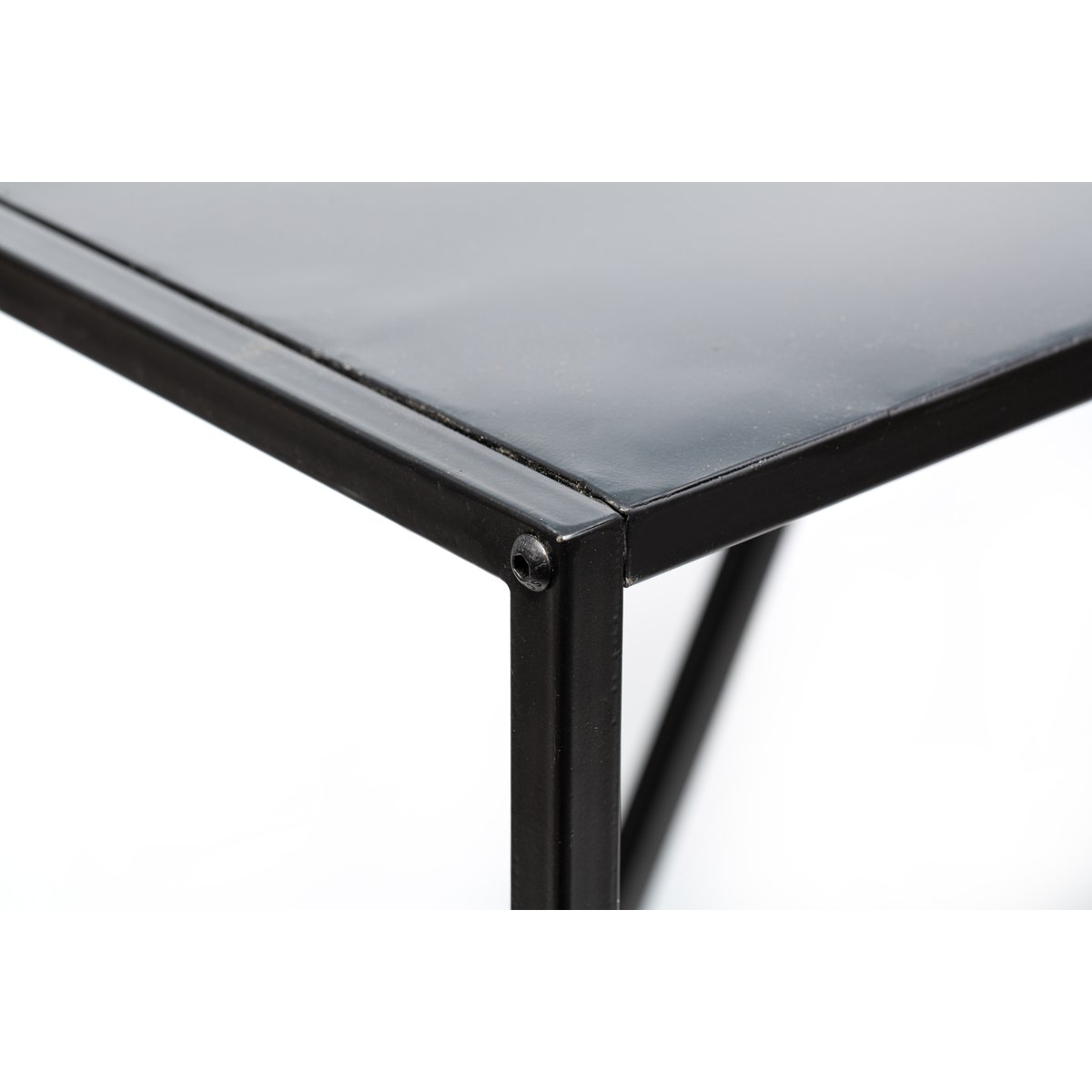 Console style industriel, métal, SOLNA noir, NORDLYS
