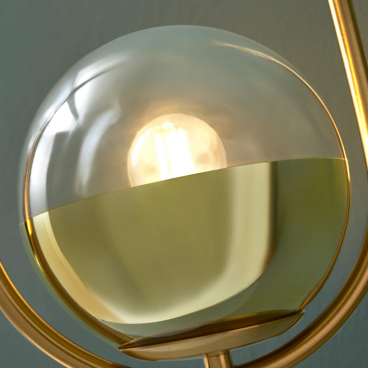 Suspension dorée à boule en verre - NUCCIA transparent et doré, KOSILUM