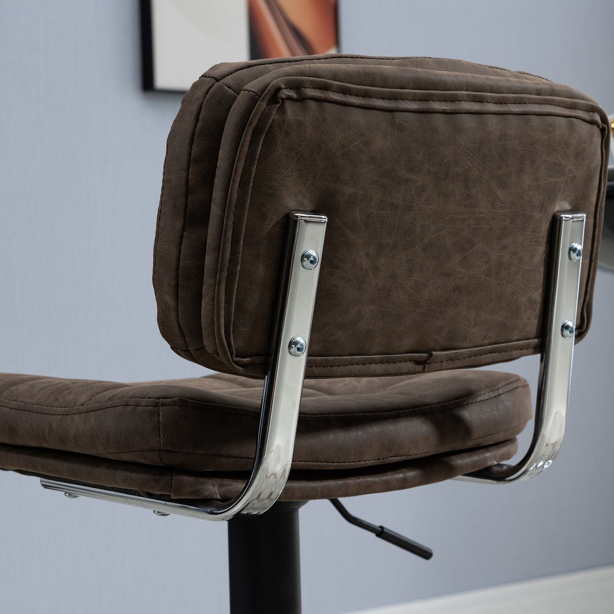 Tabouret de bar Revêtement synthétique PU marron, noir, HOMCOM