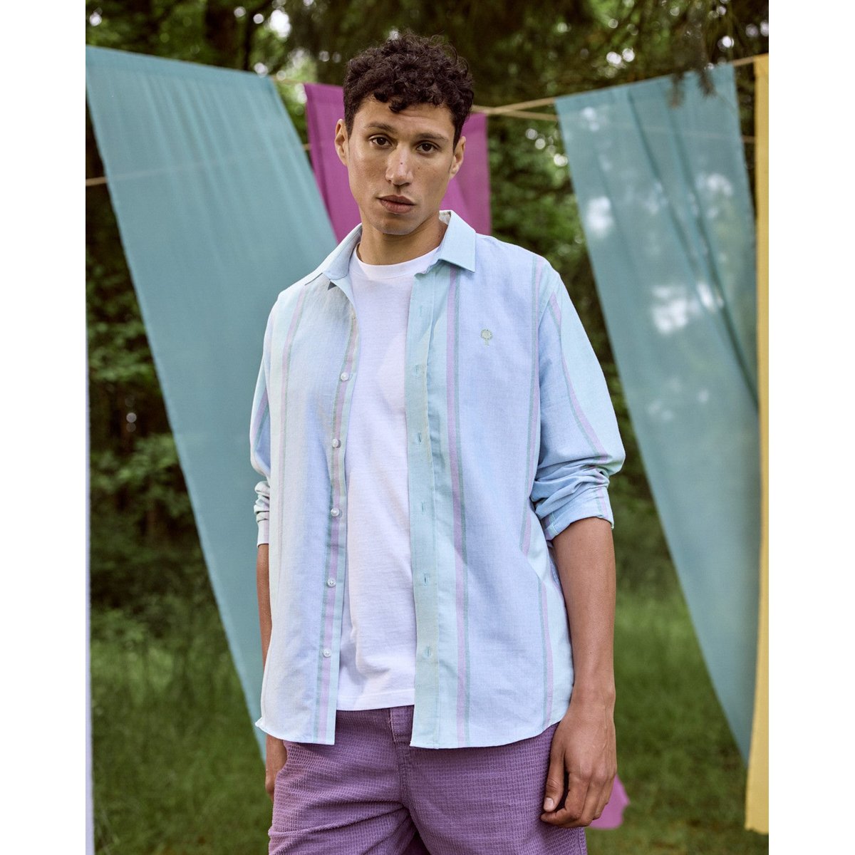 Chemise IRATY vert clair et multicolore, FAGUO