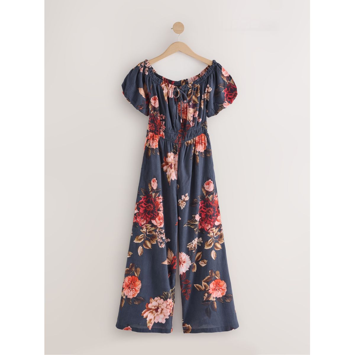 Combi-pantalon à épaules dénudées bleu marine/rose, NEXT