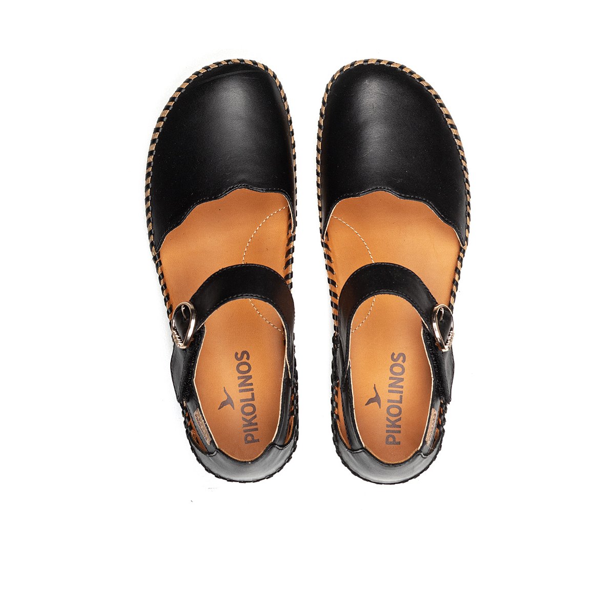 Chaussure semi-ouverts cuir Marina black, PIKOLINOS