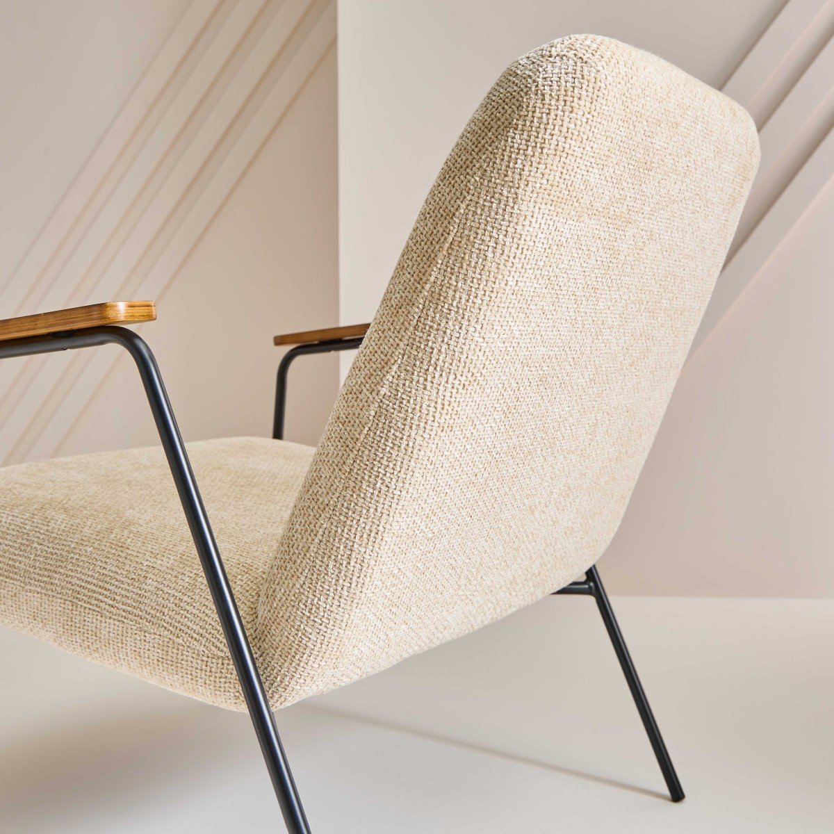 Fauteuil en tissu ALFRED marron, CALICOSY