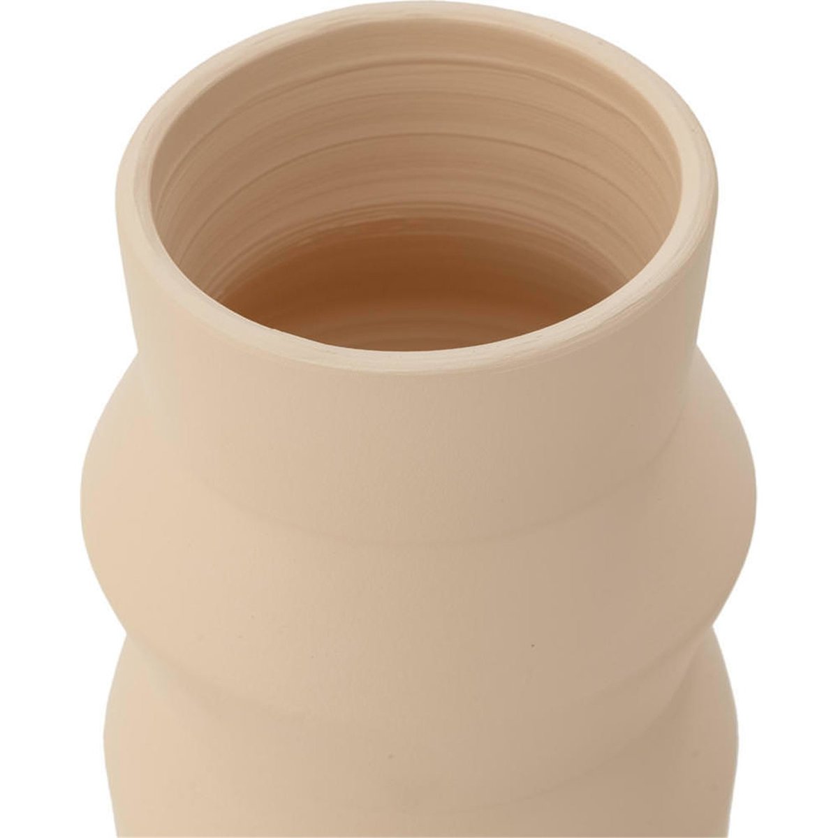 Vase en argile au relief sculptural sable, RECOLLECTION