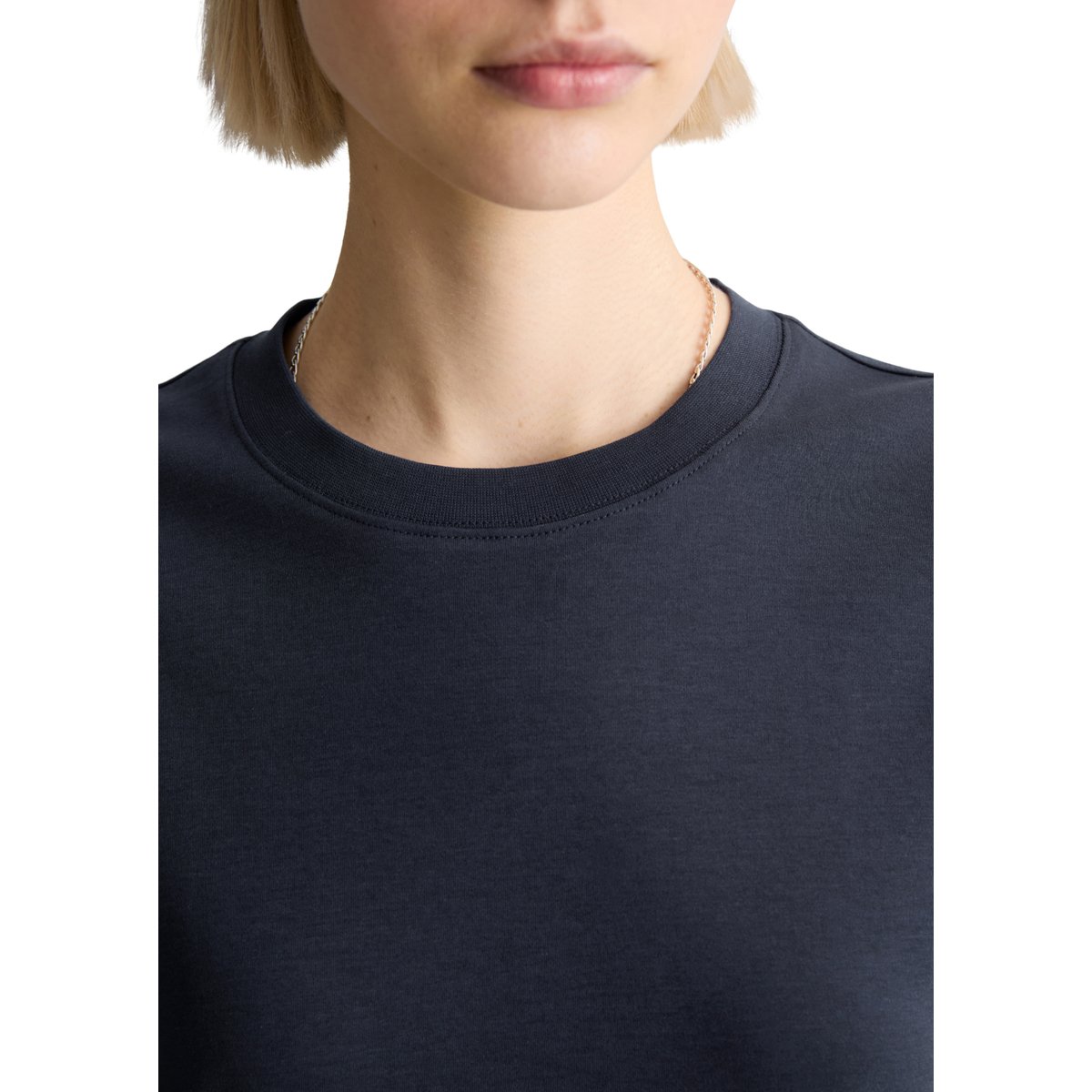 T-shirt regular en jersey interlock bleu foncé, MARC O’POLO DENIM