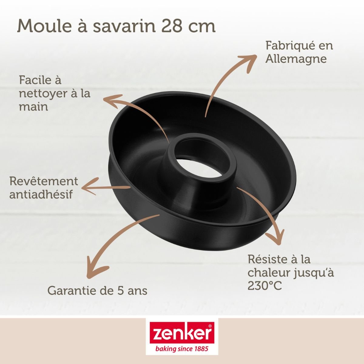 Set de 4 ustensiles de pâtisserie moule à gâteaux 2 bols noir, ZENKER