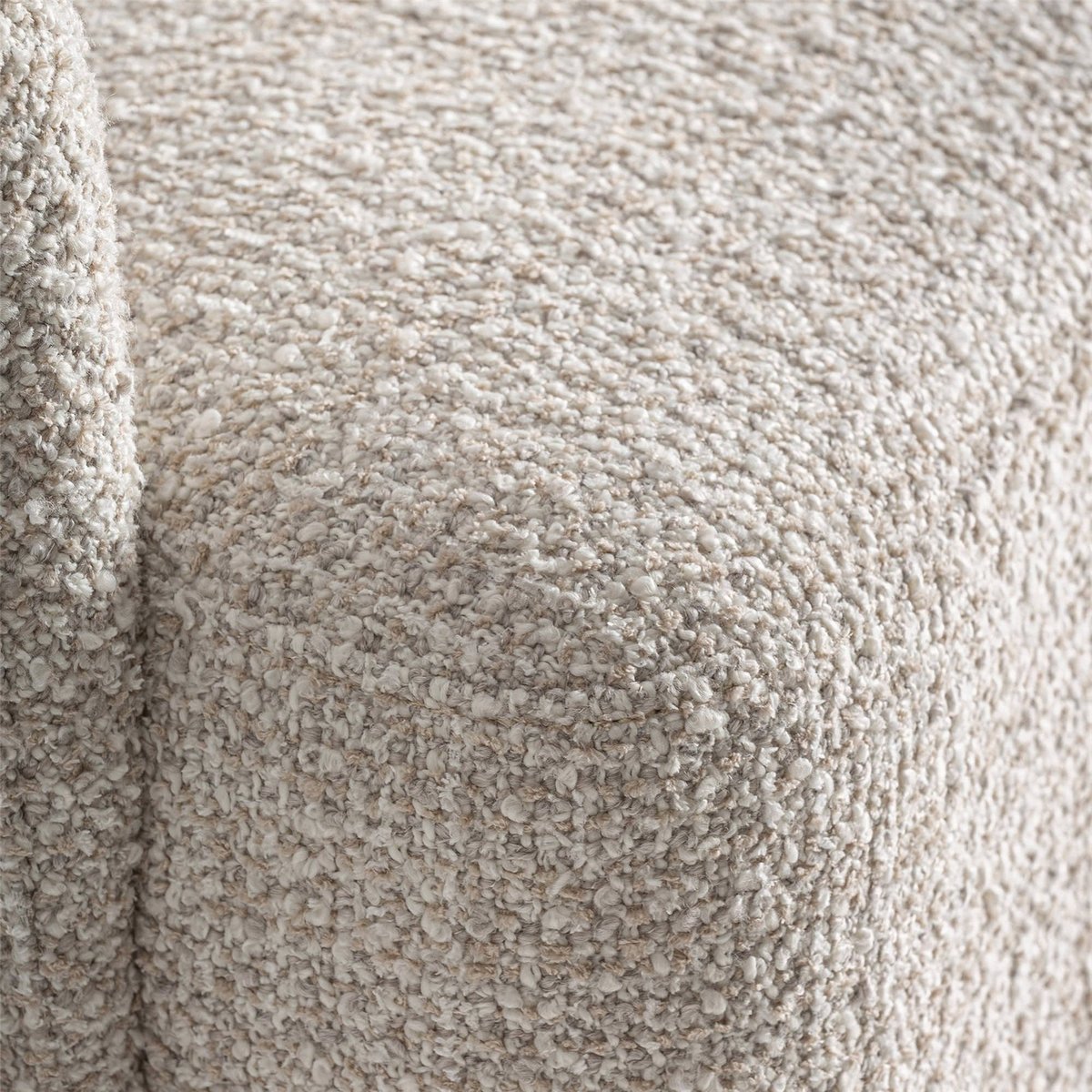 Chaise contemporaine en tissu bouclé crème marbré, RECOLLECTION