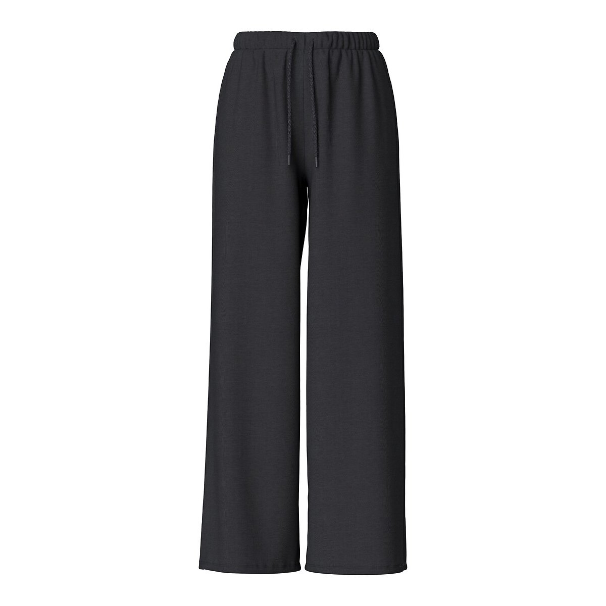 Pantalon large taille élastiquée noir, PIECES