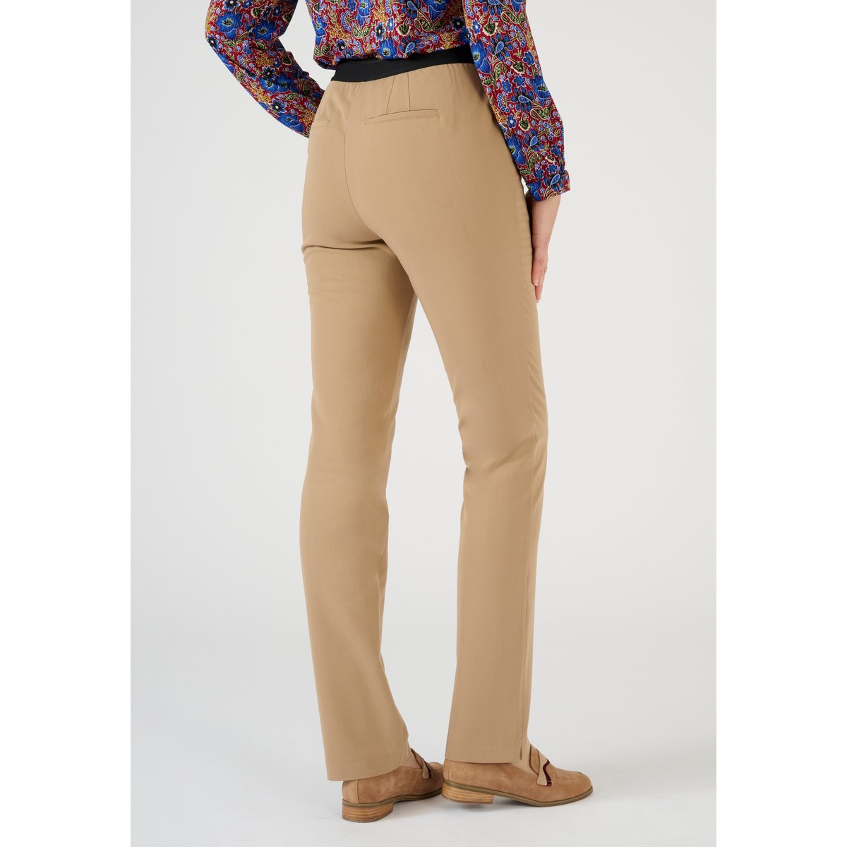 Pantalon effet ventre plat marron beige foncé, DAMART