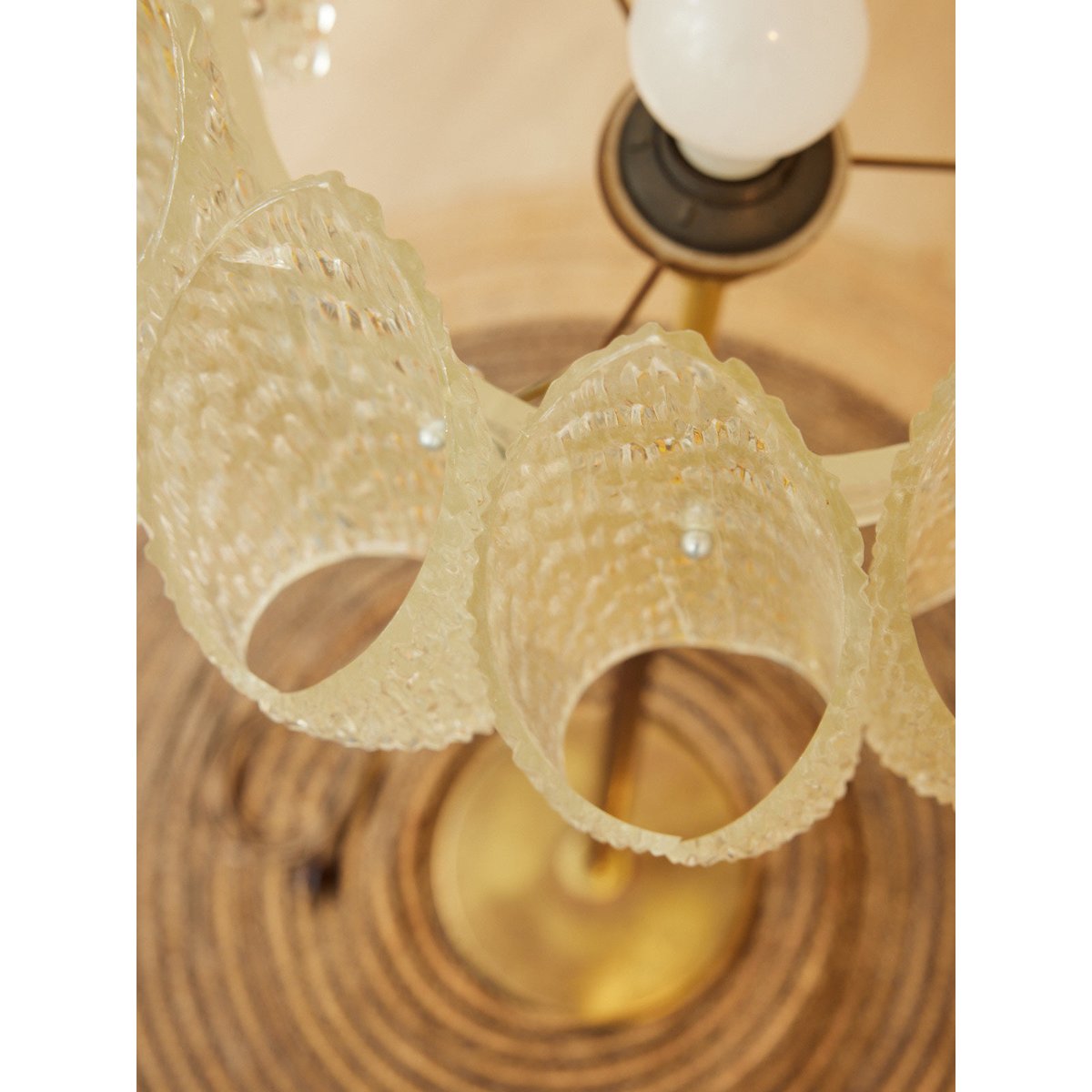 Lampadaire esprit scandinave en plexiglass Julien N°404 - Bon état doré, DEBONGOUT