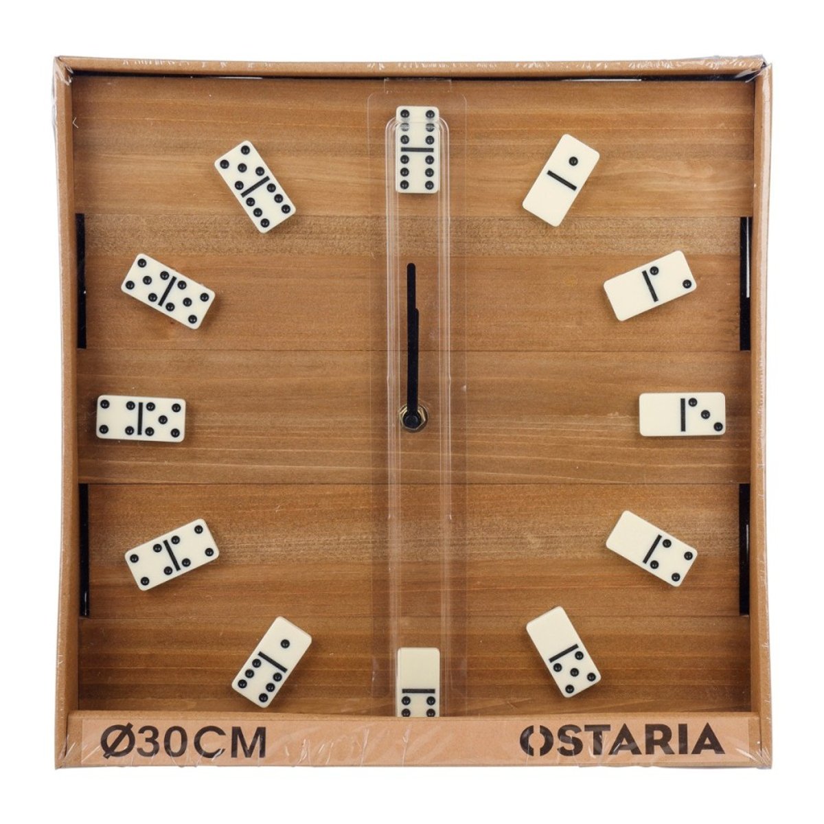 Horloge Domino Noire Et Beige Diam 30 beige, DECORATIE
