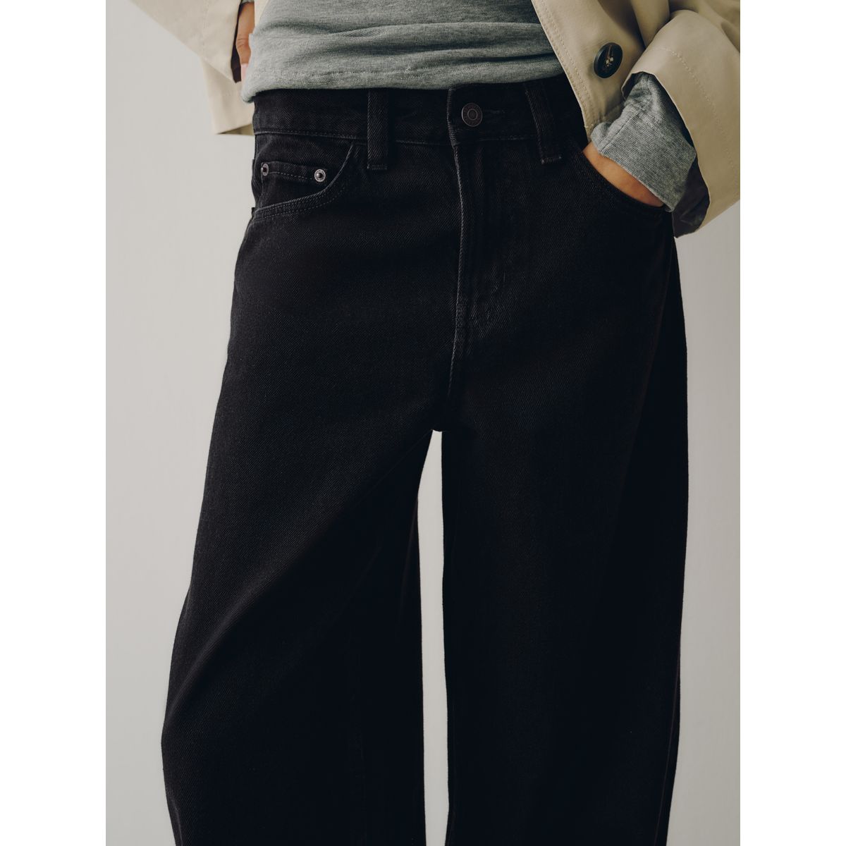 Jean large, lot de 2 noir/brun chocolat, NEXT