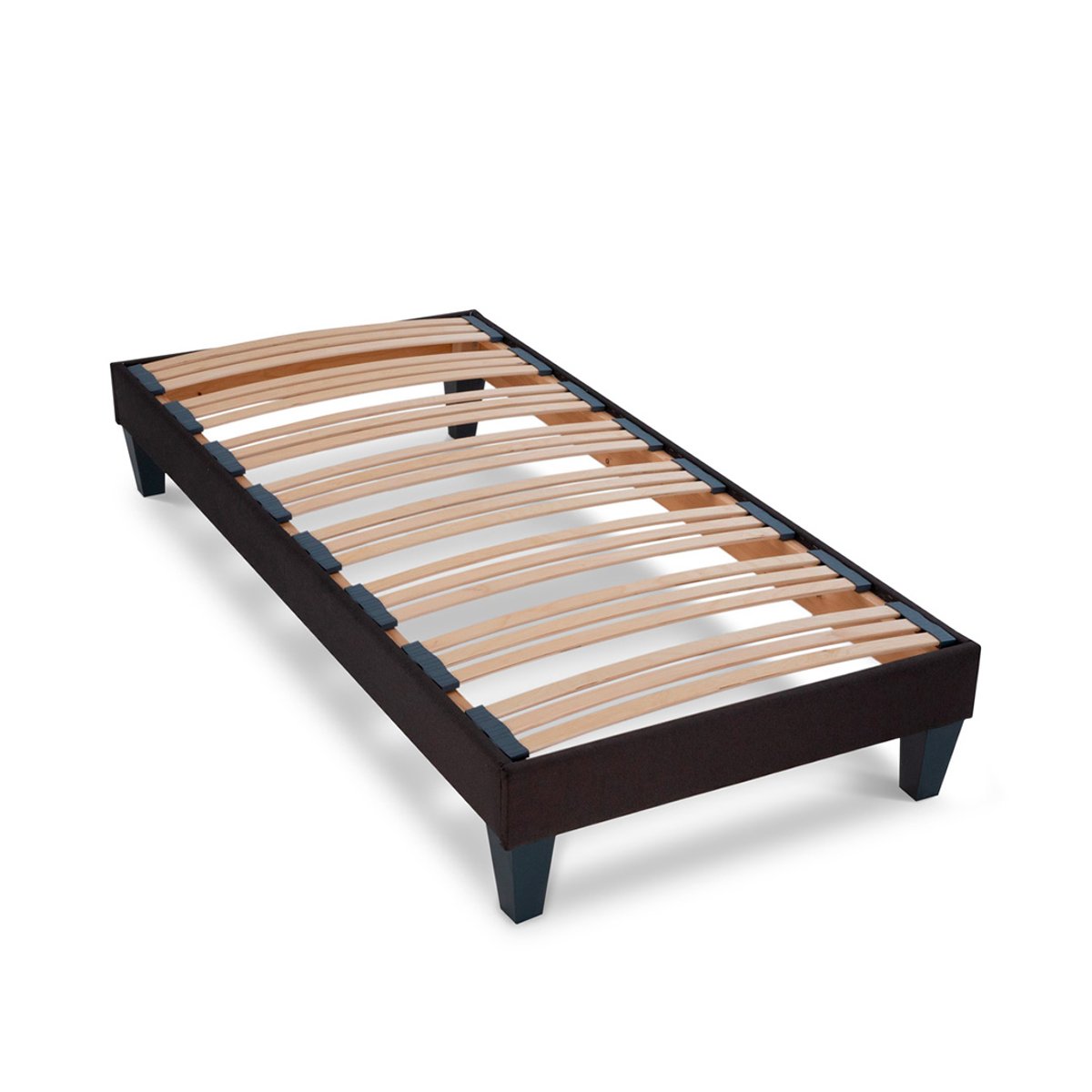 Sommier à lattes en bois Kit15 200x220 cm Coloris Gris anthracite Livré en kit gris, BELLECOUR