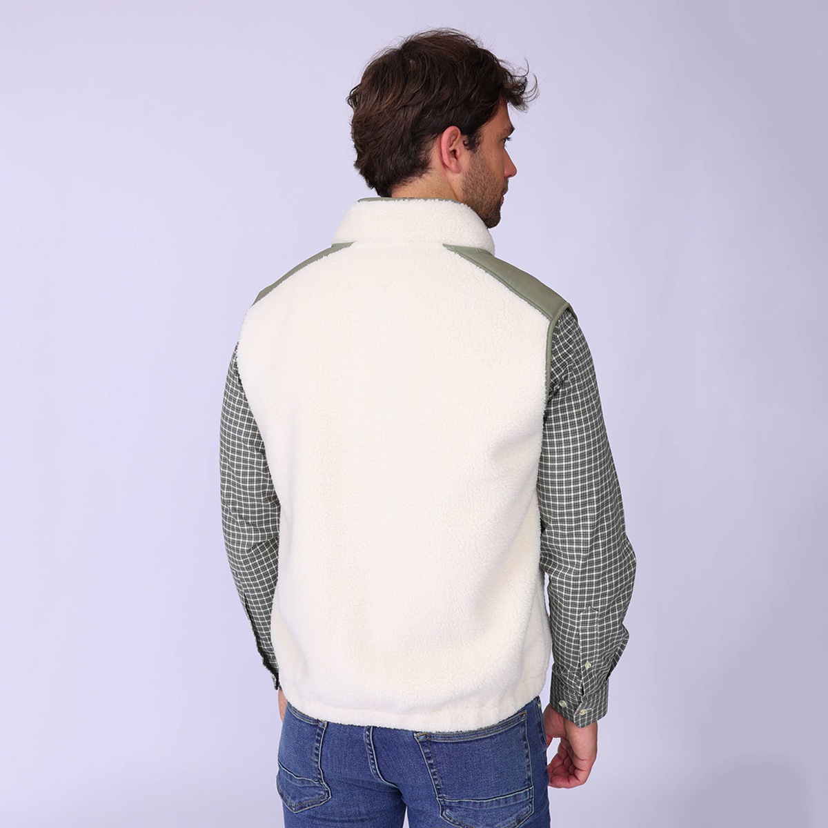 Polaire sans manches blanc casse, MISE AU GREEN