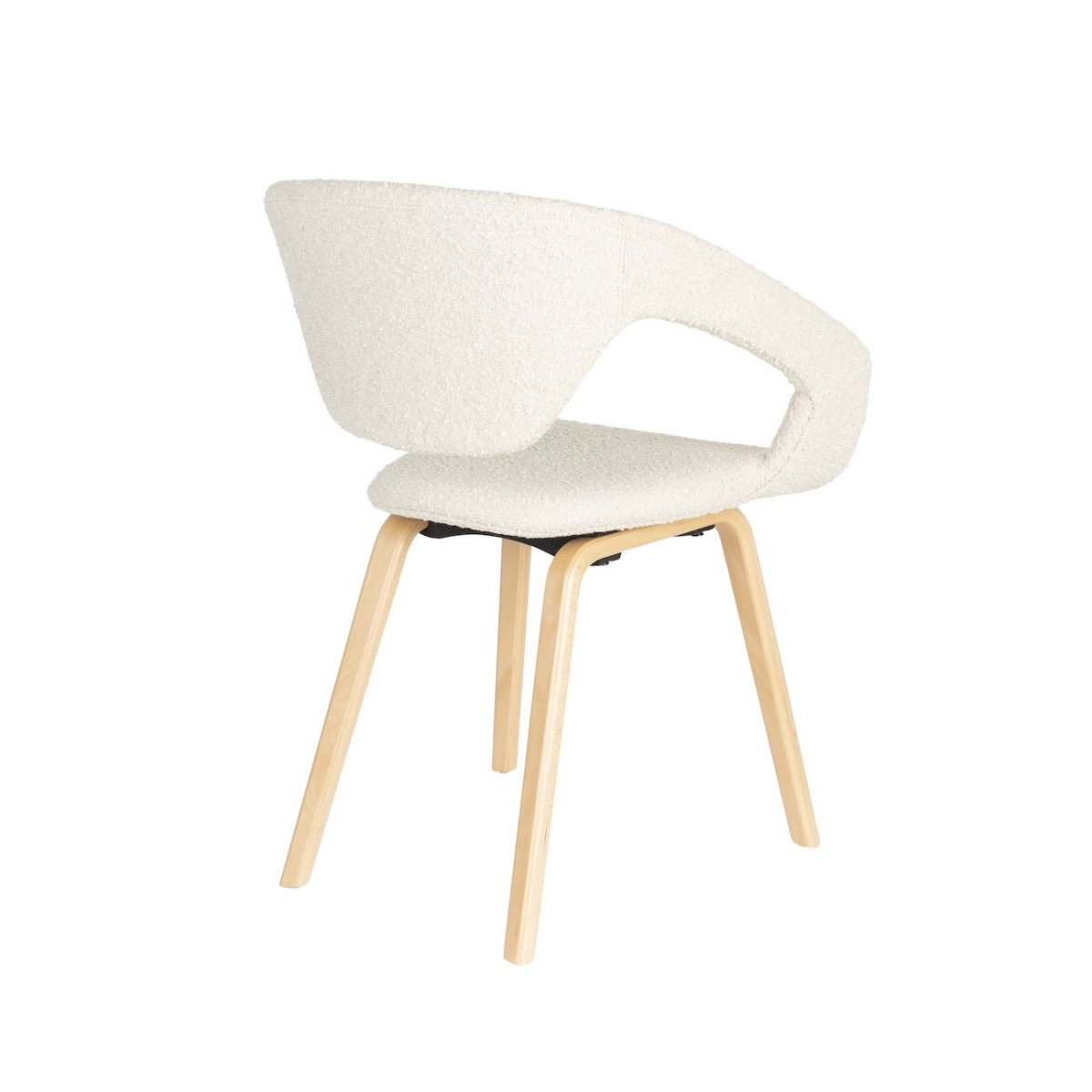 Lot de 2 chaises en tissu bouclé - FLEXBACK blanc, ZUIVER