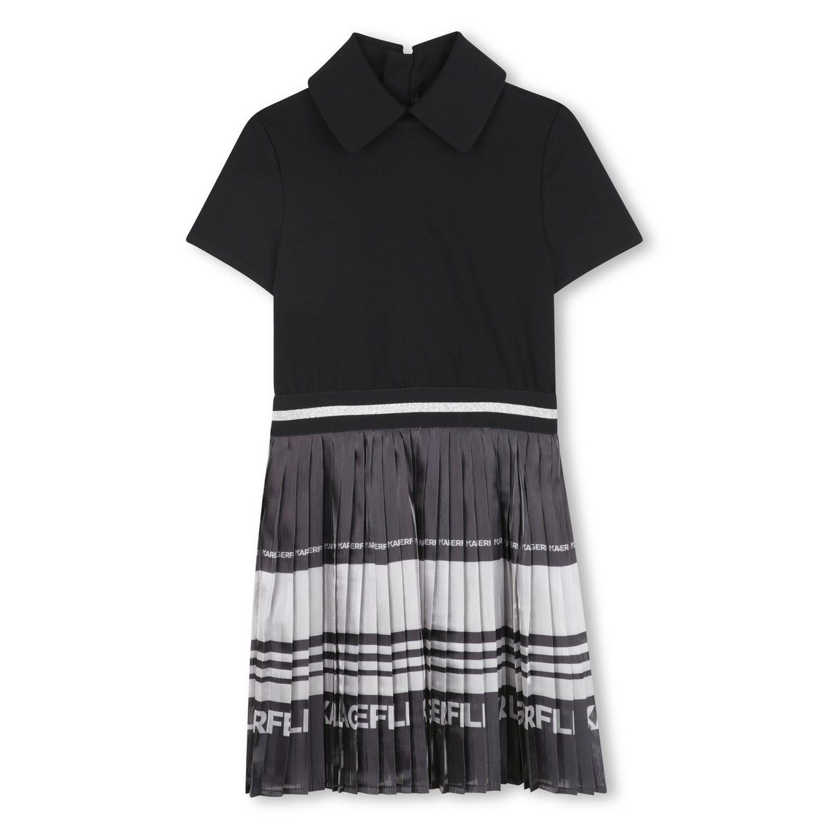 Robe à manches courtes noir argent, KARL LAGERFELD KIDS