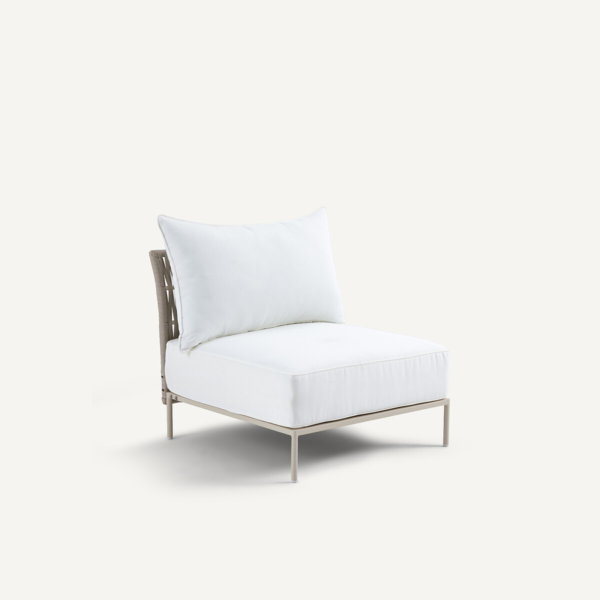 Fauteuil met gevlochten banden, Leandra naturel / wit , AM.PM