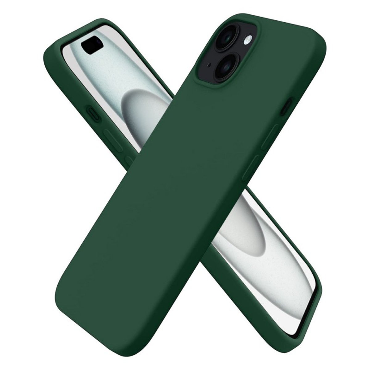 Coque iPhone 15 antichoc + 2 vitres vert, EVETANE