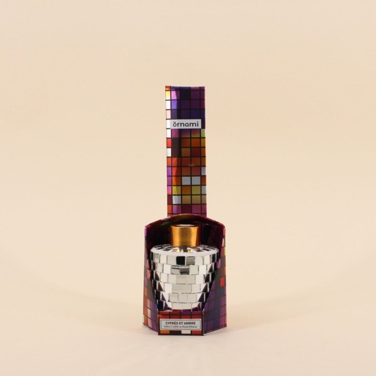 Diffuseur parfum 120ml flacon à facettes gris, ORNAMI