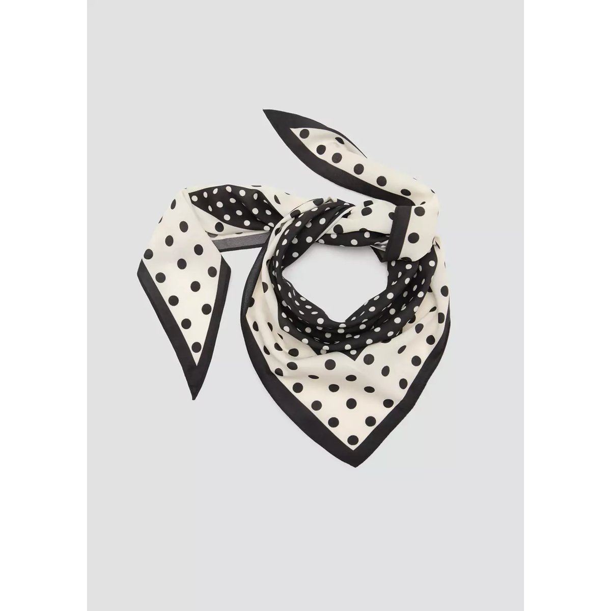 Mouchoir satiné à pois noir, MANGO