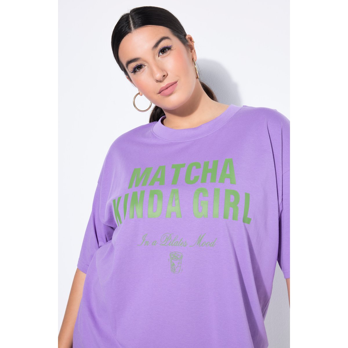 T-shirt oversize, message imprimé violet, STUDIO UNTOLD