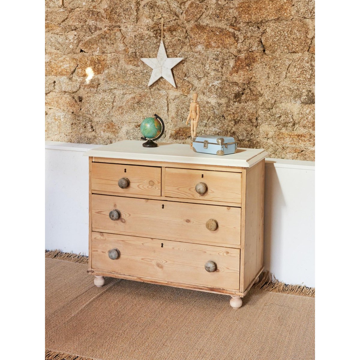 Commode anglaise en bois Garance N°550 - Bon état bois clair, DEBONGOUT