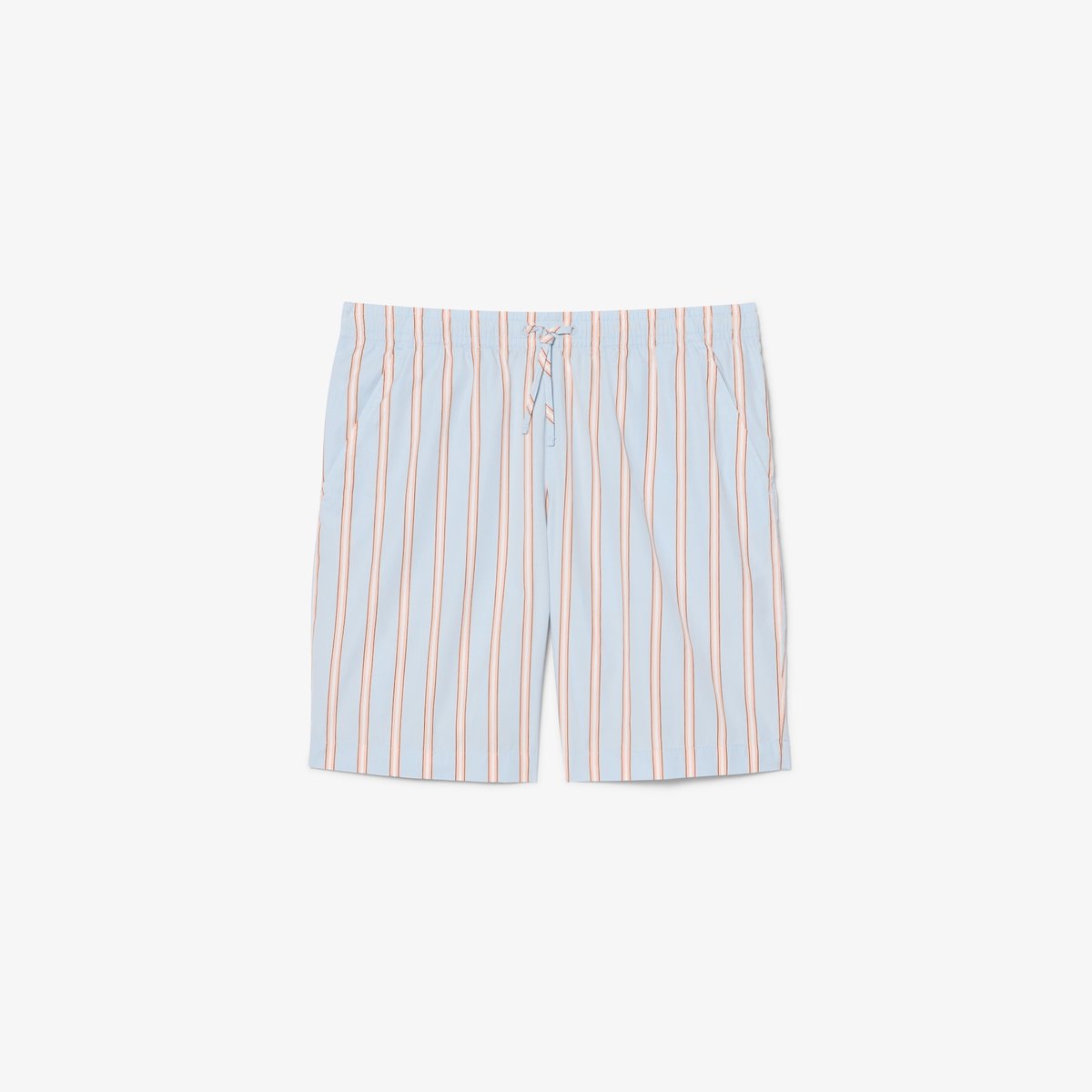 Short rayé popeline de coton bleu-zwv, LACOSTE