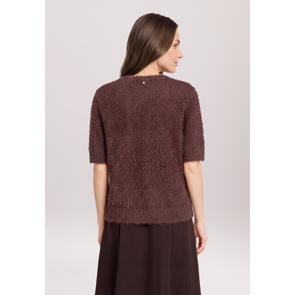 Pull-over en maille à encolure ronde dark maroon, VERA MONT