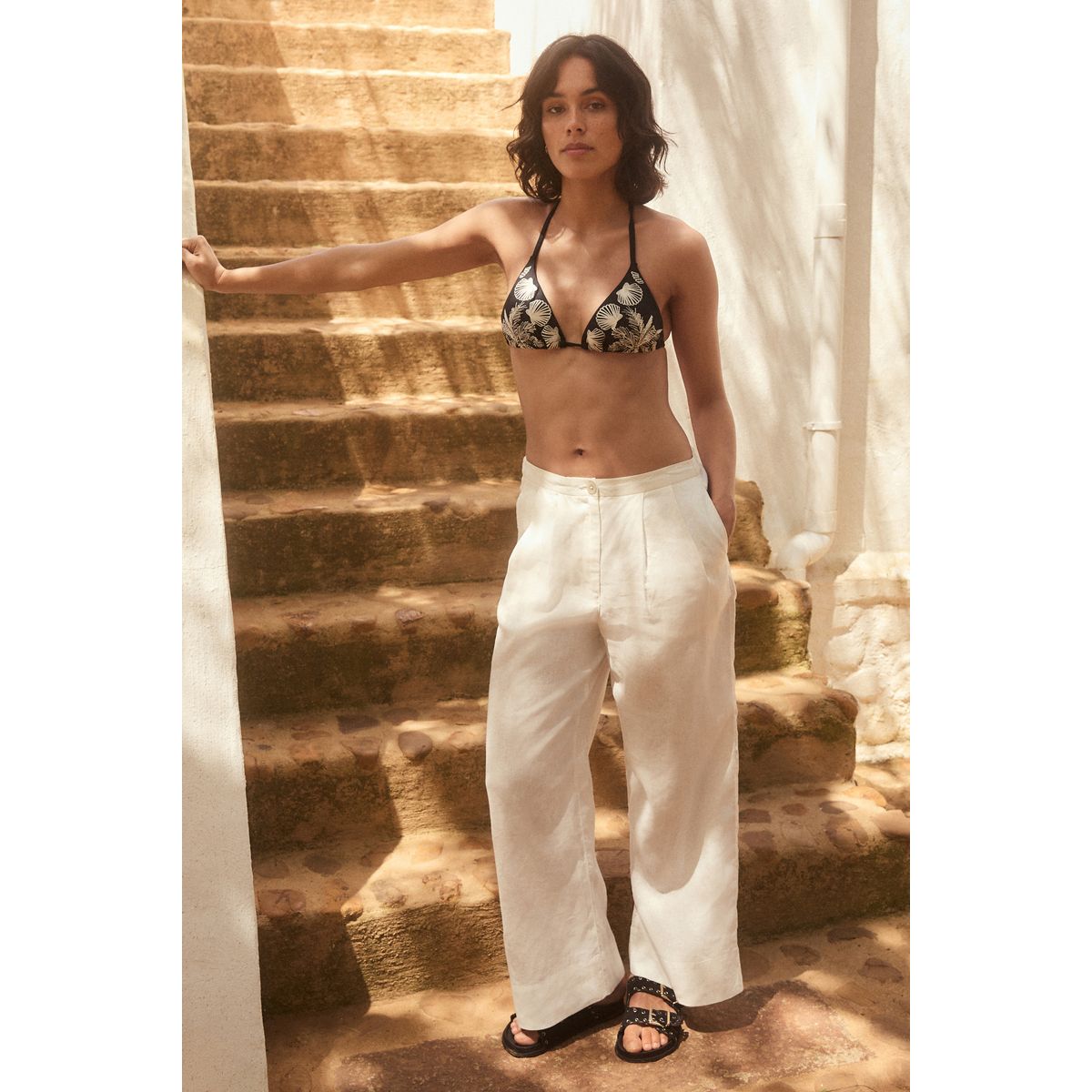 Pantalon large haut de gamme blanc, NEXT