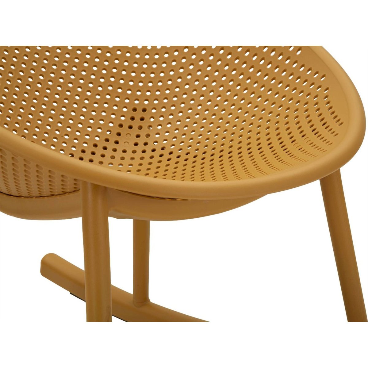 Fauteuil à bascule ajouré MODERN moutarde, RECOLLECTION