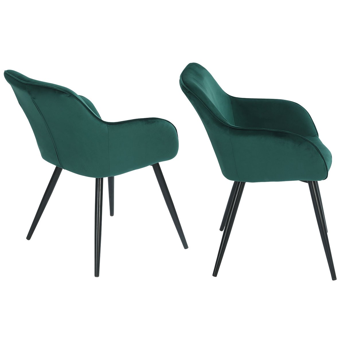 Chaise vintage velours, GISELE vert, noir, HAPPY GARDEN