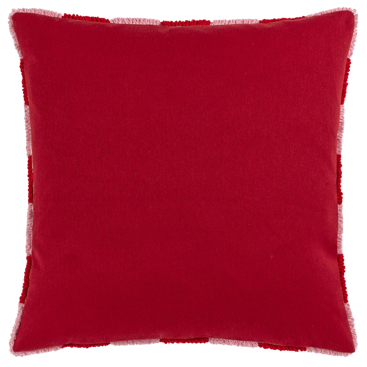 Check Knitted Cushion Filled Cushion 45x45cm red/pink, HEYA HOME