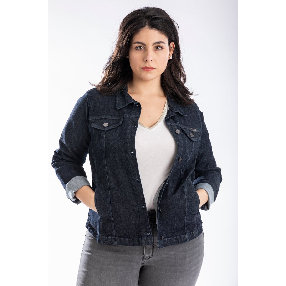 Veste en jeans stretch OBV1 bleu, OBER