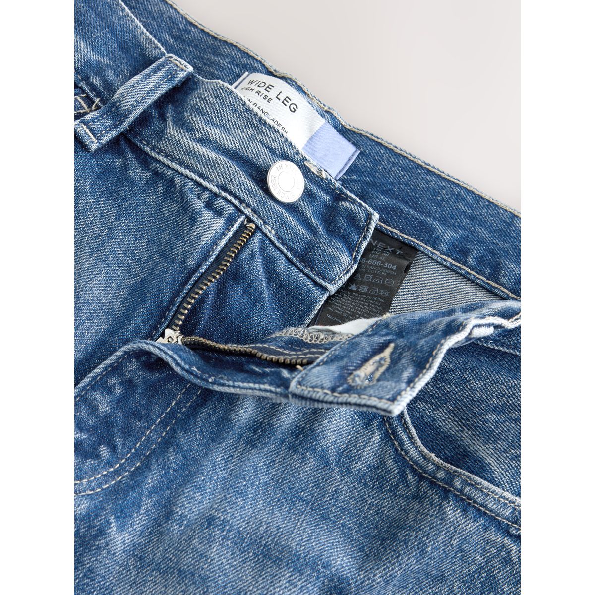 Jean large city taille haute authentique bleu foncé, NEXT