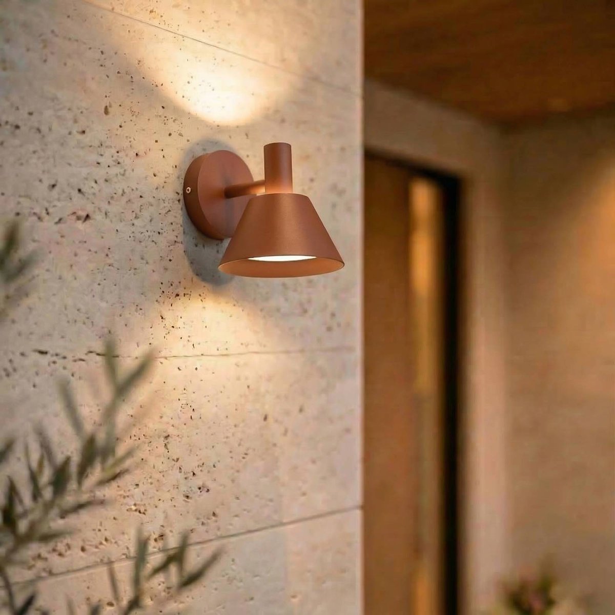Applique extérieure en aluminium moderneLED marron, LUCANDE