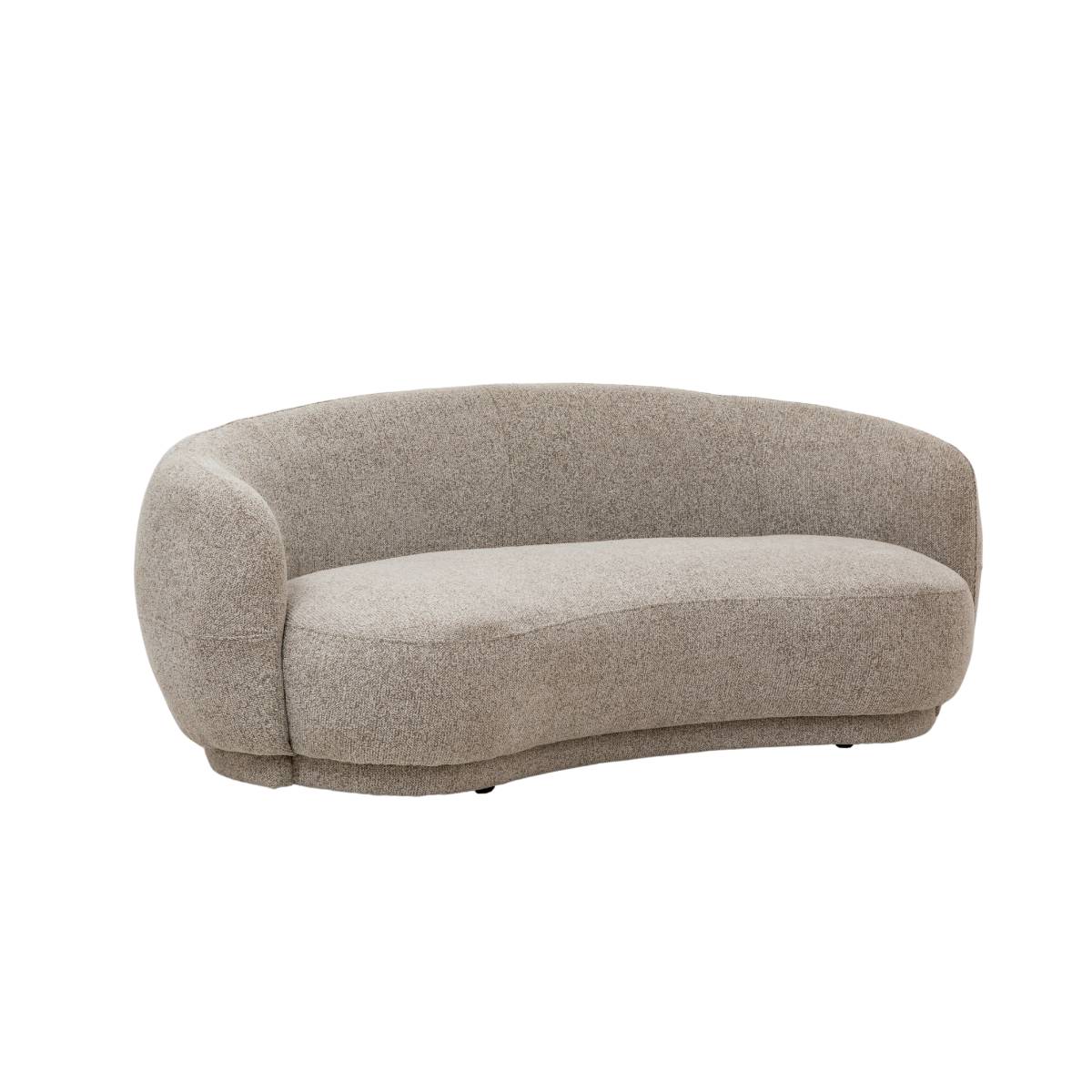 Canapé en tissu arrondi 3 places MADDY gris, MADE IN MEUBLES